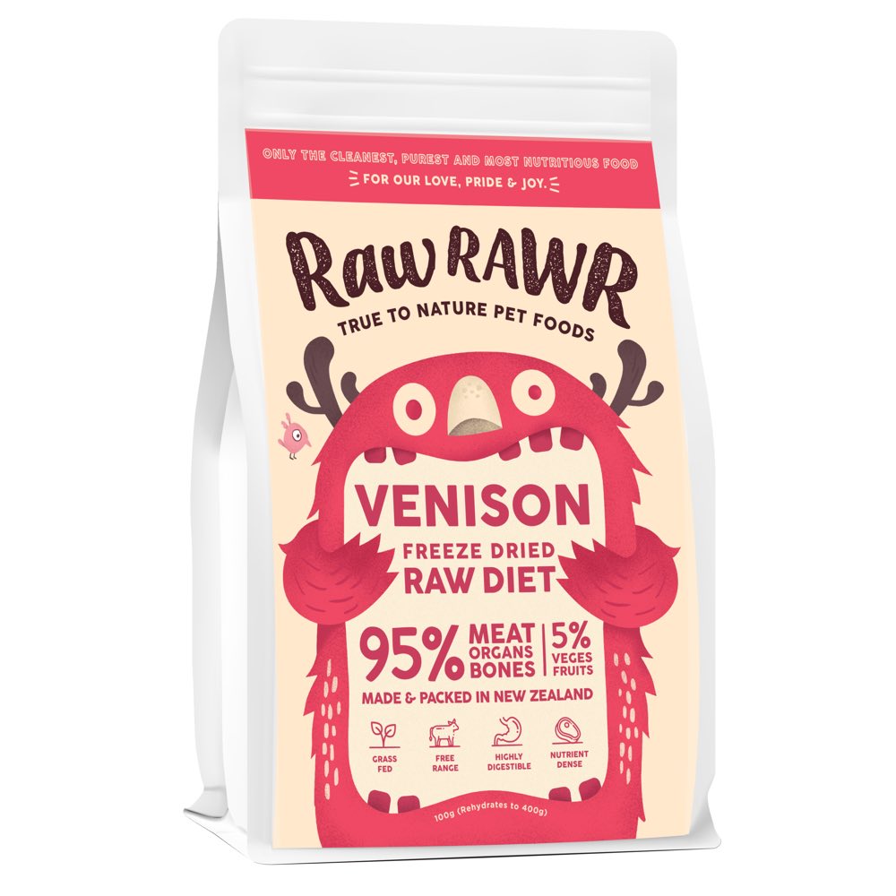 Raw Rawr Balanced Diet Venison Freeze-Dried Raw Cat & Dog Food 400g