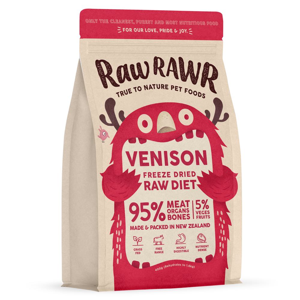 Raw Rawr Balanced Diet Venison Freeze-Dried Raw Cat & Dog Food 400g