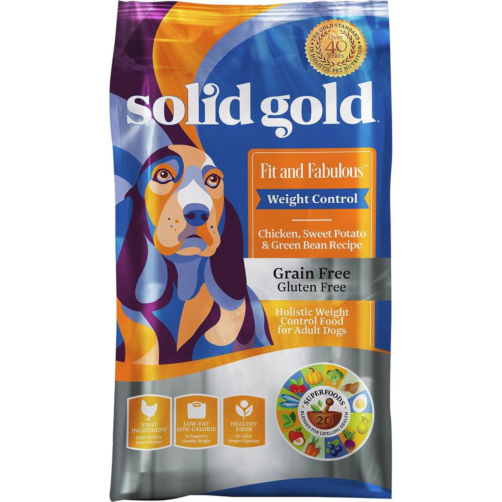 "Solid Gold Fit & Fabulous Weight Control Chicken, Sweet Potato & Green Bean Dry Dog Food"