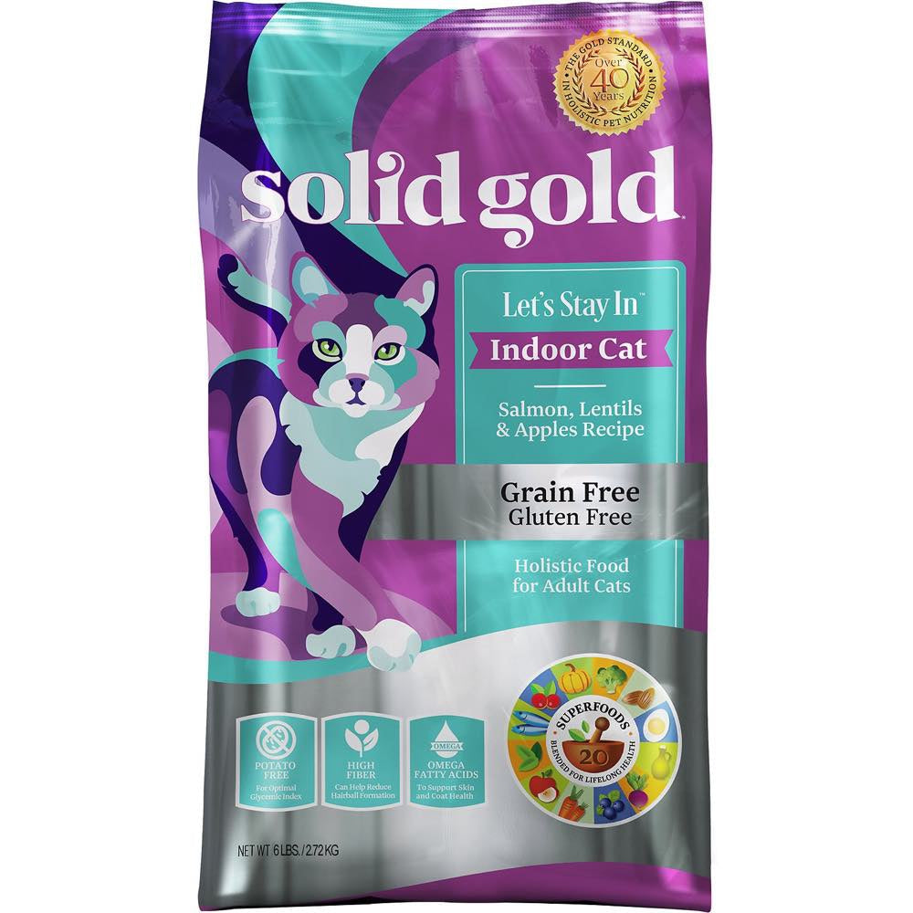 "35% OFF: Solid Gold Let's Stay In Indoor Cat Salmon, Lentils & Apples Dry Cat Food"