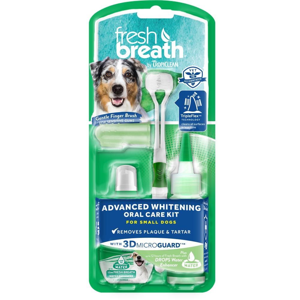Tropiclean Fresh Breath Advanced Whitening Oral Care Kit - Kohepets