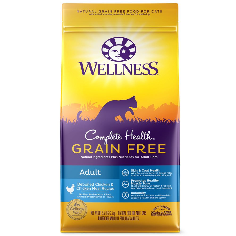 Wellness Complete Health Grain Free Adult Deboned Chicken & Chicken Meal Dry Cat Food 11.5lb (Exp19Feb26)